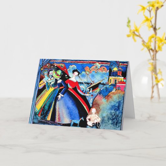 カンディンスキー – 船、カラフル絵画ズ カード (黄色い花)