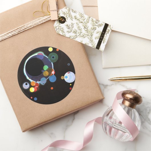 カンディンスキー – 複数の円 ラウンドシール (ギフト)