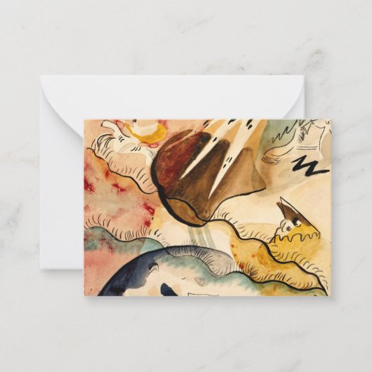 カンディンスキー – 雨の風景、抽象芸術アート ノートカード (正面)