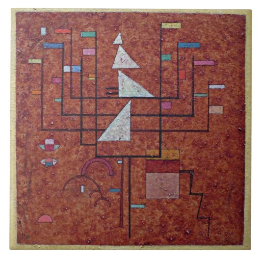 カンディンスキー – 黄縁ど色 タイル (正面)