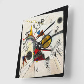 カンディンスキー – 黒い広場 スクエア壁時計 (傾斜)