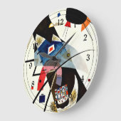 カンディンスキー – 2つの黒いスポット ラージ壁時計 (傾斜)