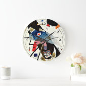 カンディンスキー – 2つの黒いスポット ラージ壁時計 (ホーム)