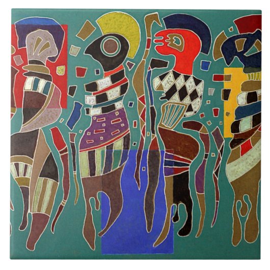 カンディンスキー – 3マスに4姿 タイル (正面)