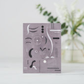 カンディンスキー – 4部構成、抽象芸術アート、 ポストカード (スタンド正面)