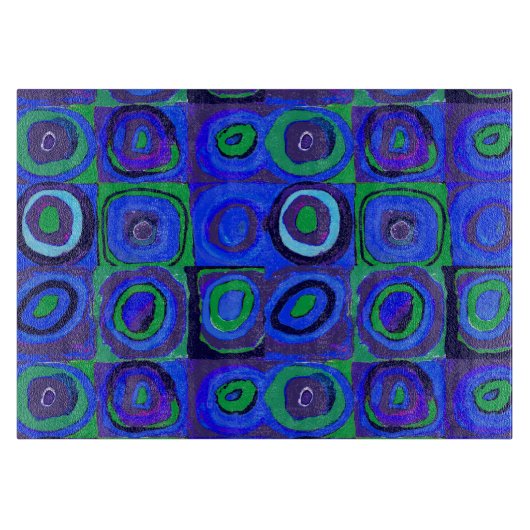 カンディンスキー Farbstudie Blue Quadrate Square Circle カッティングボード (正面)