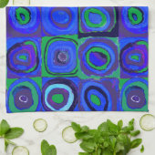 カンディンスキー Farbstudie Blue Quadrate Square Circle キッチンタオル (折り畳み)