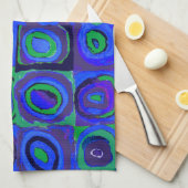 カンディンスキー Farbstudie Blue Quadrate Square Circle キッチンタオル (四つ折り)