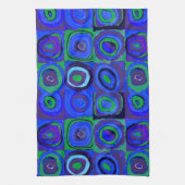 カンディンスキー Farbstudie Blue Quadrate Square Circle キッチンタオル (縦)
