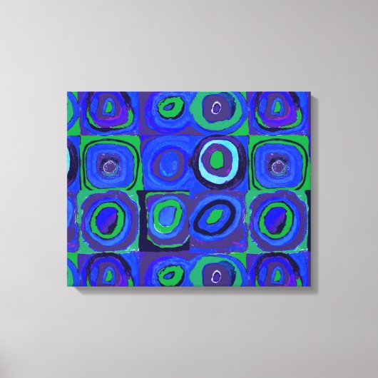 カンディンスキー Farbstudie Blue Quadrate Square Circle キャンバスプリント (正面)