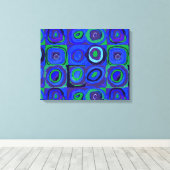 カンディンスキー Farbstudie Blue Quadrate Square Circle キャンバスプリント (インサイチュ (ウッドフロア))