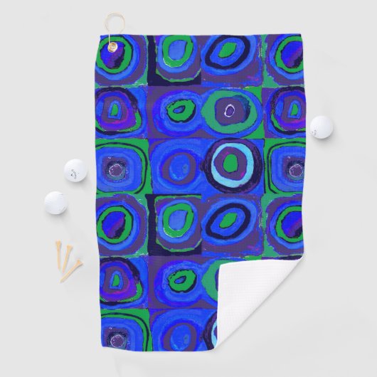 カンディンスキー Farbstudie Blue Quadrate Square Circle ゴルフタオル (インサイチュ)