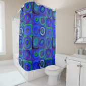 カンディンスキー Farbstudie Blue Quadrate Square Circle シャワーカーテン (インサイチュ)