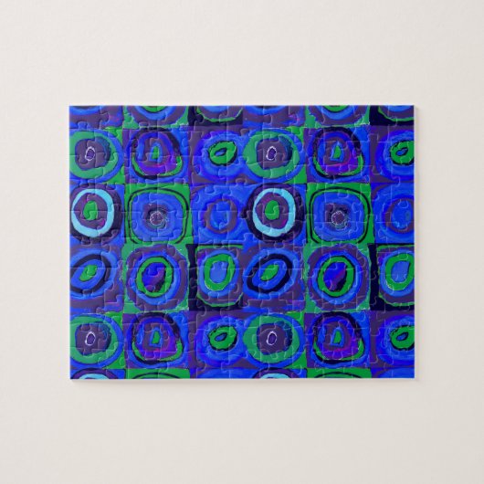 カンディンスキー Farbstudie Blue Quadrate Square Circle ジグソーパズル (横)