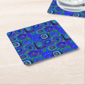 カンディンスキー Farbstudie Blue Quadrate Square Circle スクエアペーパーコースター (アングル)