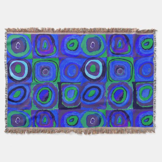 カンディンスキー Farbstudie Blue Quadrate Square Circle スローブランケット (正面)