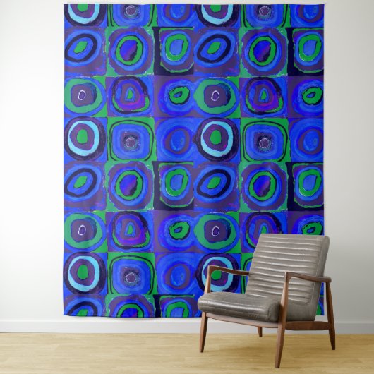 カンディンスキー Farbstudie Blue Quadrate Square Circle タペストリー (インサイチュ)