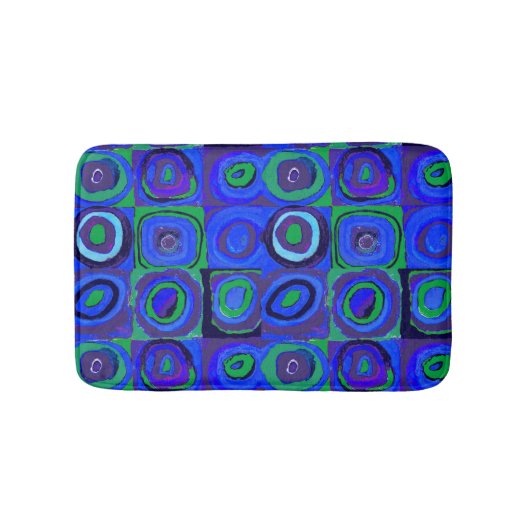カンディンスキー Farbstudie Blue Quadrate Square Circle  バスマット (正面)