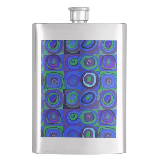 カンディンスキー Farbstudie Blue Quadrate Square Circle フラスク (正面)