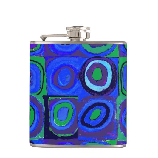 カンディンスキー Farbstudie Blue Quadrate Square Circle フラスク (正面)