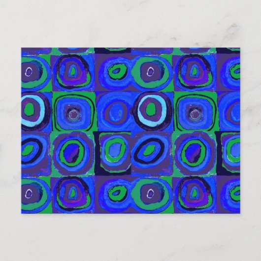 カンディンスキー Farbstudie Blue Quadrate Square Circle ポストカード (正面)
