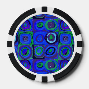 カンディンスキー Farbstudie Blue Quadrate Square Circle ポーカーチップ