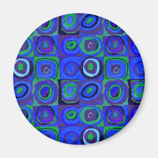 カンディンスキー Farbstudie Blue Quadrate Square Circle マグネット (正面)