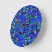 カンディンスキー Farbstudie Blue Quadrate Square Circle ラウンド壁時計 (傾斜)