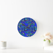 カンディンスキー Farbstudie Blue Quadrate Square Circle ラウンド壁時計 (ホーム)