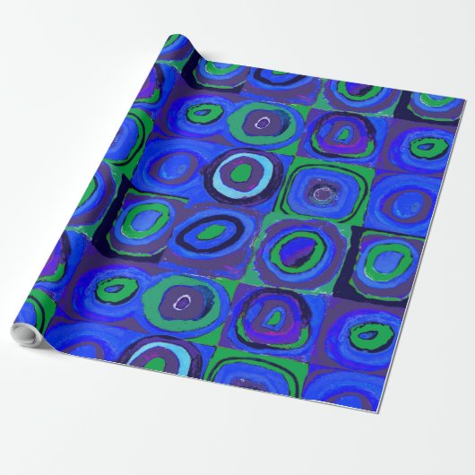カンディンスキー Farbstudie Blue Quadrate Square Circle ラッピングペーパー (アンロールド)