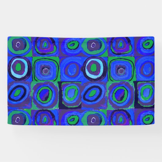 カンディンスキー Farbstudie Blue Quadrate Square Circle 横断幕 (横)
