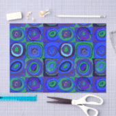 カンディンスキー Farbstudie Blue Quadrate Square Circle 薄葉紙 (クラフト)