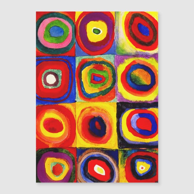 カンディンスキー Farbstudie Quadrate 四角形 円形 アート (正面)