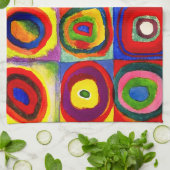 カンディンスキー Farbstudie Quadrate 四角形 円形 アート キッチンタオル (折り畳み)