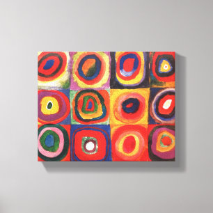 カンディンスキー Farbstudie Quadrate 四角形 円形 アート キャンバスプリント