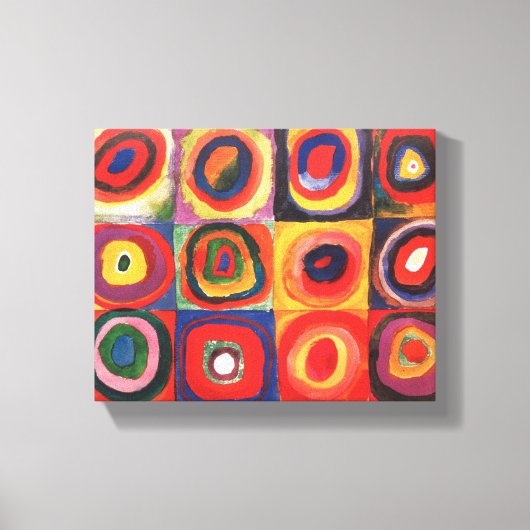 カンディンスキー Farbstudie Quadrate 四角形 円形 アート キャンバスプリント (正面)