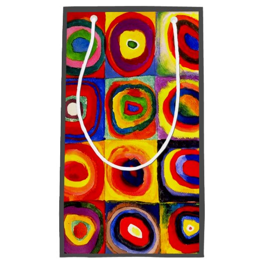 カンディンスキー Farbstudie Quadrate 四角形 円形 アート スモールペーパーバッグ (正面)
