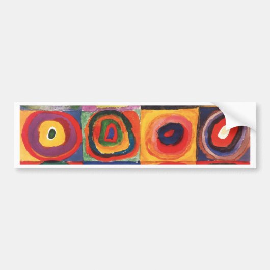 カンディンスキー Farbstudie Quadrate 四角形 円形 アート バンパーステッカー (正面)