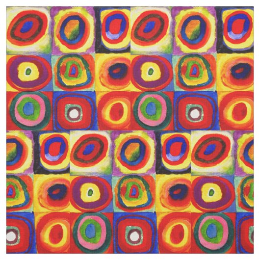 カンディンスキー Farbstudie Quadrate 四角形 円形 アート ファブリック (見本)