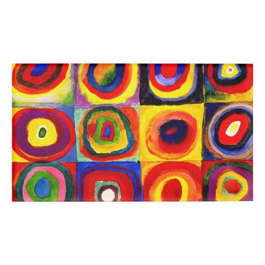 カンディンスキー Farbstudie Quadrate 四角形 円形 アート 名札 (正面)