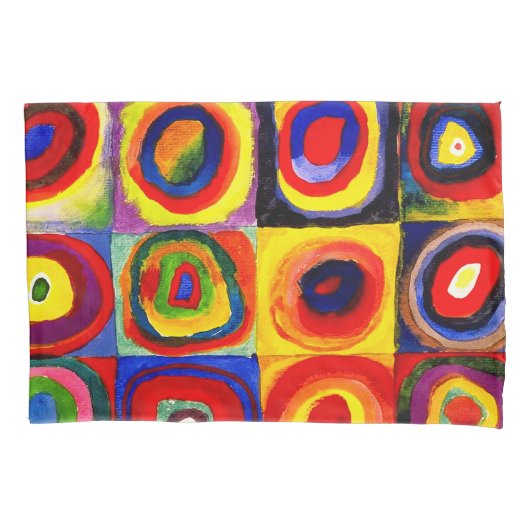 カンディンスキー Farbstudie Quadrate 四角形 円形 アート 枕カバー (正面)