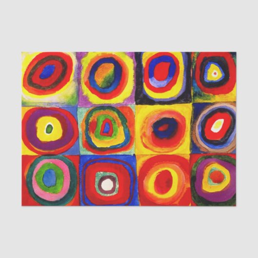 カンディンスキー Farbstudie Quadrate 四角形 円形 アート 薄葉紙 (正面)