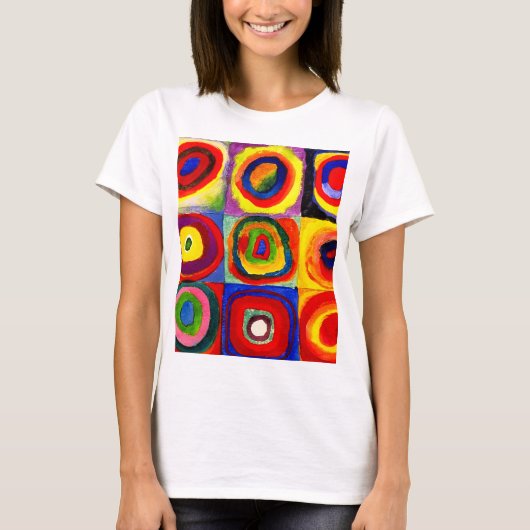 カンディンスキー Farbstudie Quadrate 四角形 円形 アート Tシャツ (正面)