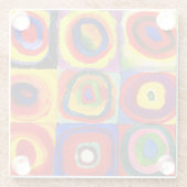 カンディンスキーFarbstudieクアドレイトスクウェア円アート ガラスコースター (裏面)