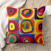 カンディンスキーFarbstudieクアドレイトスクウェア円アート クッション (ブランケット)