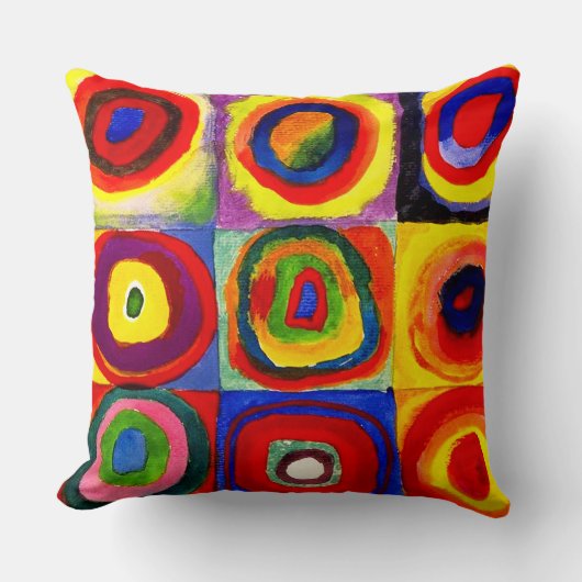 カンディンスキーFarbstudieクアドレイトスクウェア円アート クッション (正面)