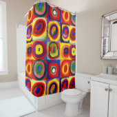 カンディンスキーFarbstudieクアドレイトスクウェア円アート シャワーカーテン (インサイチュ)