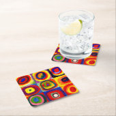 カンディンスキーFarbstudieクアドレイトスクウェア円アート スクエアペーパーコースター (インサイチュ)