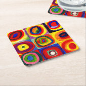 カンディンスキーFarbstudieクアドレイトスクウェア円アート スクエアペーパーコースター (アングル)