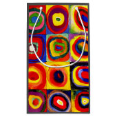 カンディンスキーFarbstudieクアドレイトスクウェア円アート スモールペーパーバッグ (裏面)